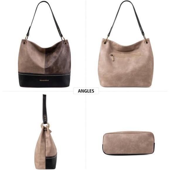 Purses for Women Hobo Shoulder Handbags with Zipper - Picture 3 of 7